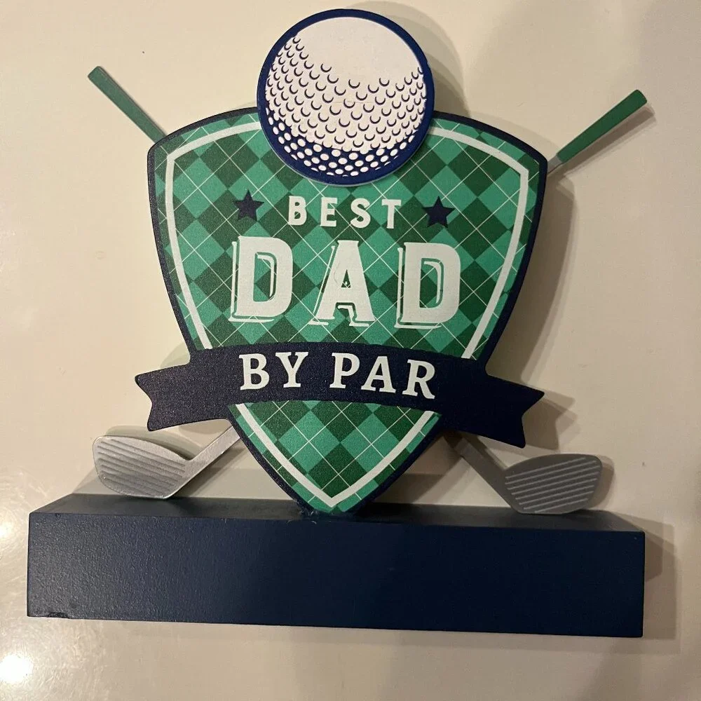 Best Dad By Par Golf Wooden Plaque Gift for‎ Fathers (h/x)